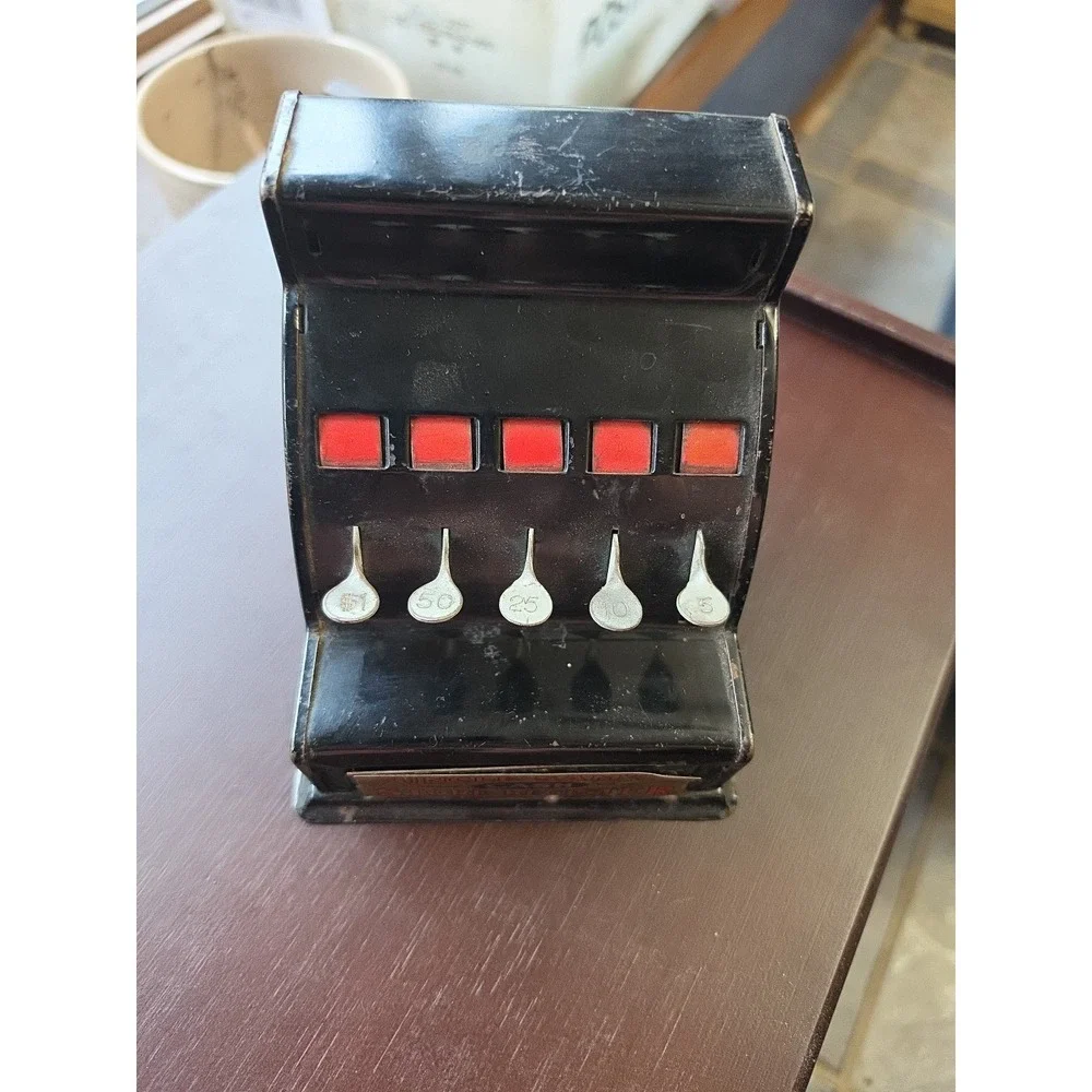 Vintage Tin Toy Uncle Sam's Store Cash Register Durable Toy & Novelty Co. Works!